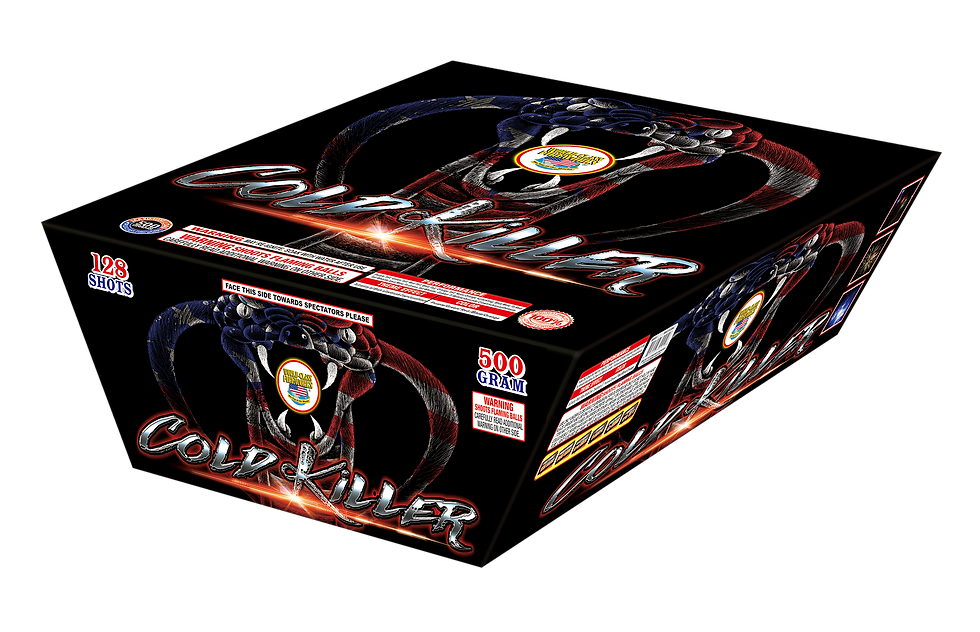 Own the Cold Killer fireworks shot cake. Find it at the Fireworks Store Online.