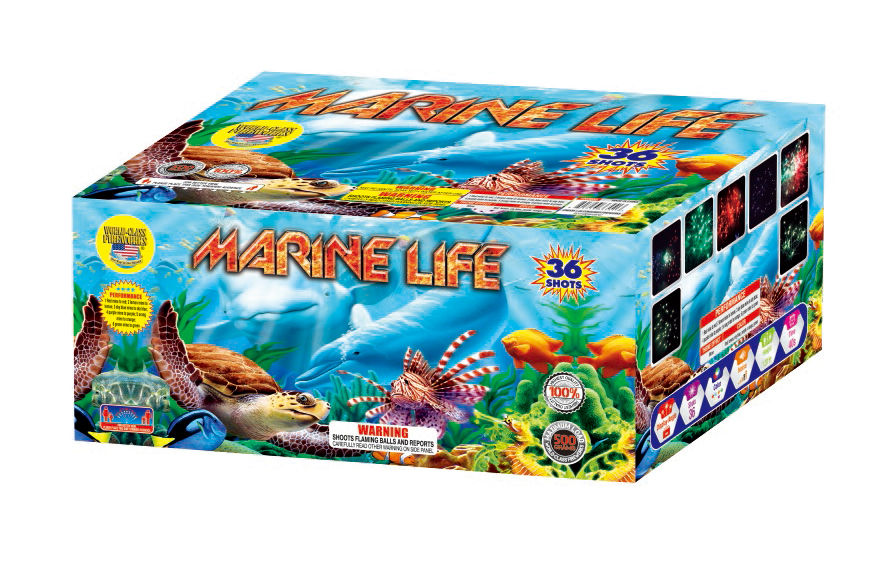 Experience the Marine Life 500g fireworks cake from the Fireworks Store Online.