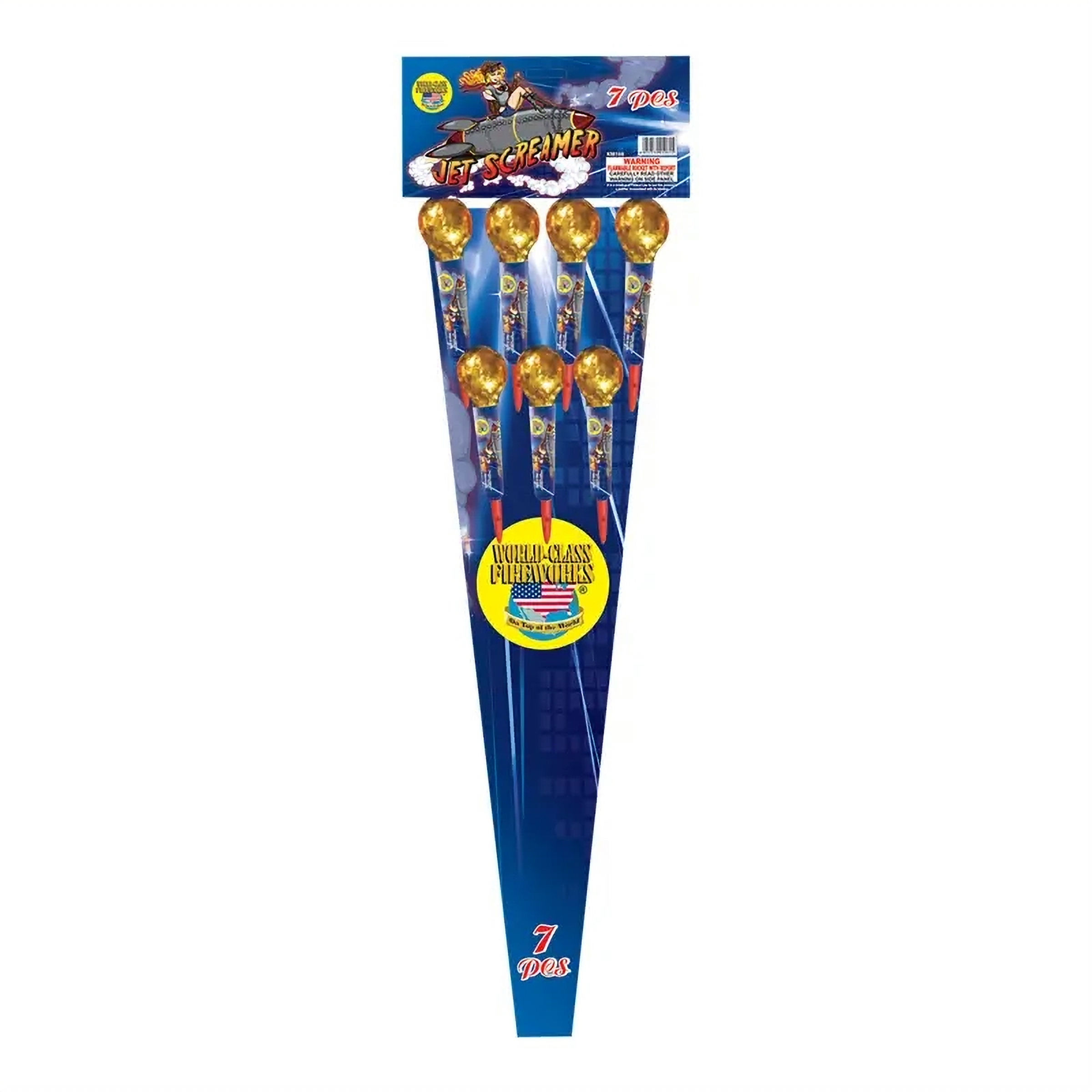 Jet Screamer Fireworks Rockets — 112 Large Stick Rockets by World Class