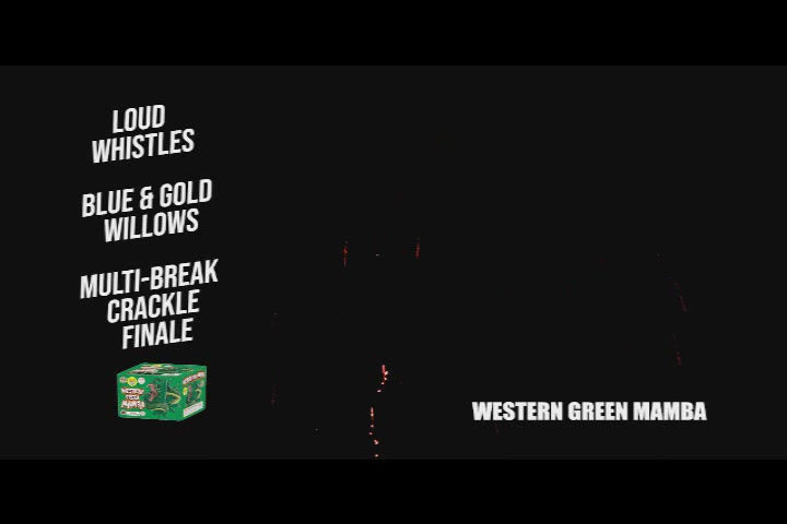 Thumbnail: Western Green Mamba shot cake fireworks video.