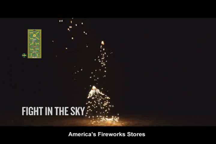 Miniatura: Fight In The Sky, ground to sky spinners fireworks video.