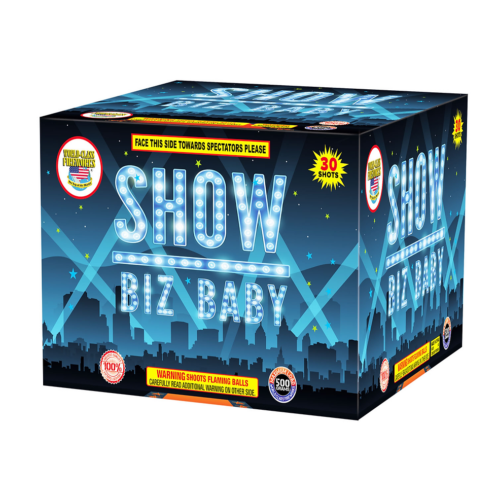 Show Biz Baby 500 Gram Fireworks Cake