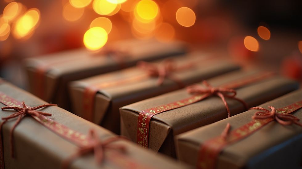 Close-up view of fireworks packaging with discount tags