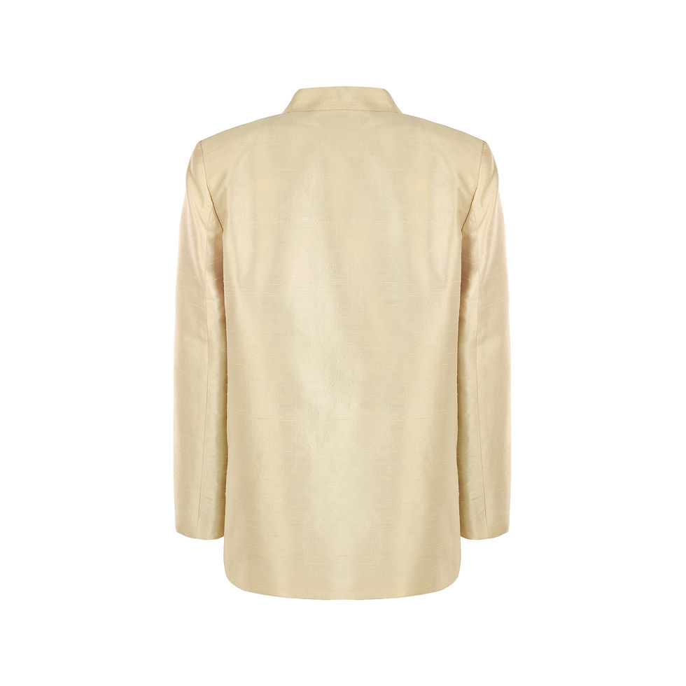 Thumbnail: ECRU SILK BOYFRIEND BLAZER
