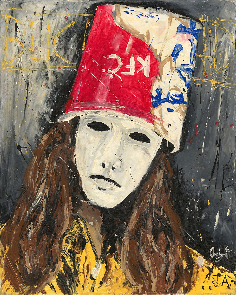 headshot fingerpainting of Buckethead