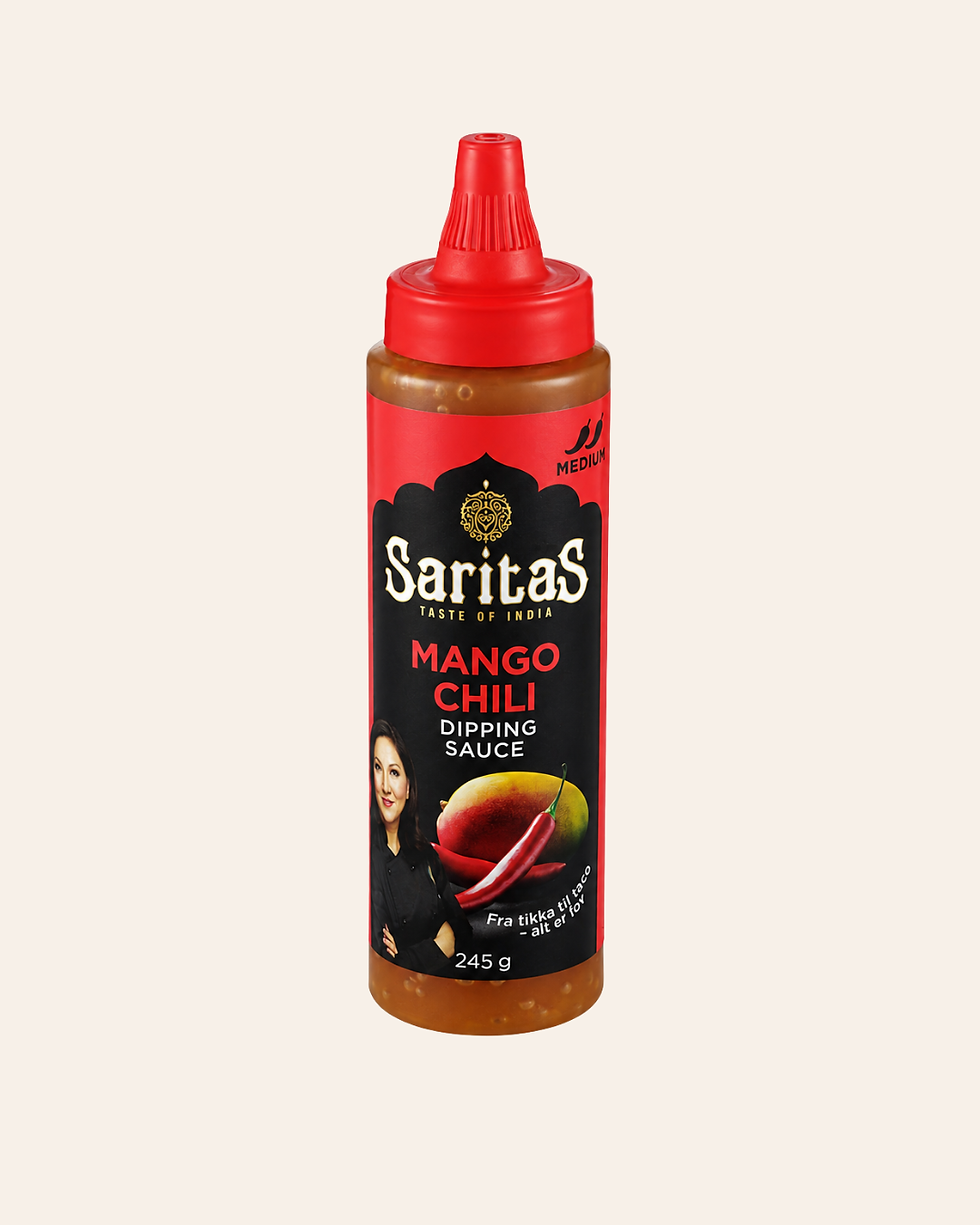 SaritaS Tamarind Dipping Sauce 255 g – søt og syrlig indisk tamarinddip i squeezeflaske
