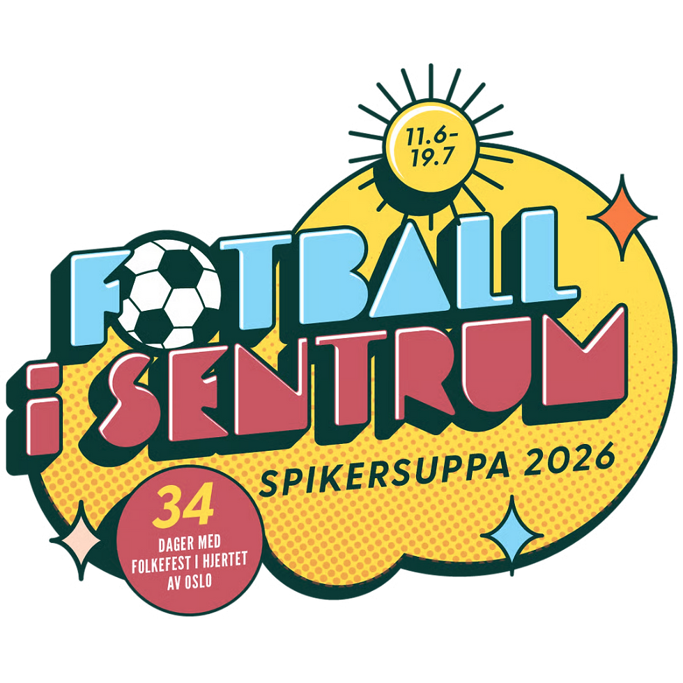 Fotball i Sentrum Spikersuppa 2026 logo – SaritaS er matpartner for arrangementet