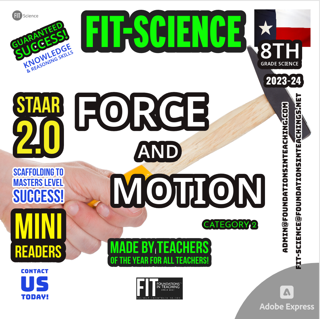 8th Grade Science ALL TEKS Cat 2 Force & Motion Mini-Readers