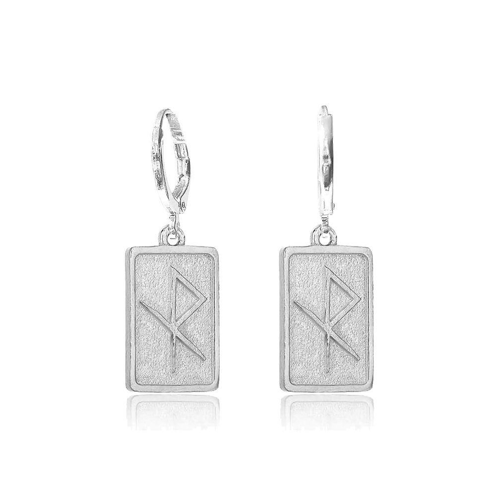 Bind Rune Earrings Sterling Silver – Norse Safe Travel Symbol Earrings