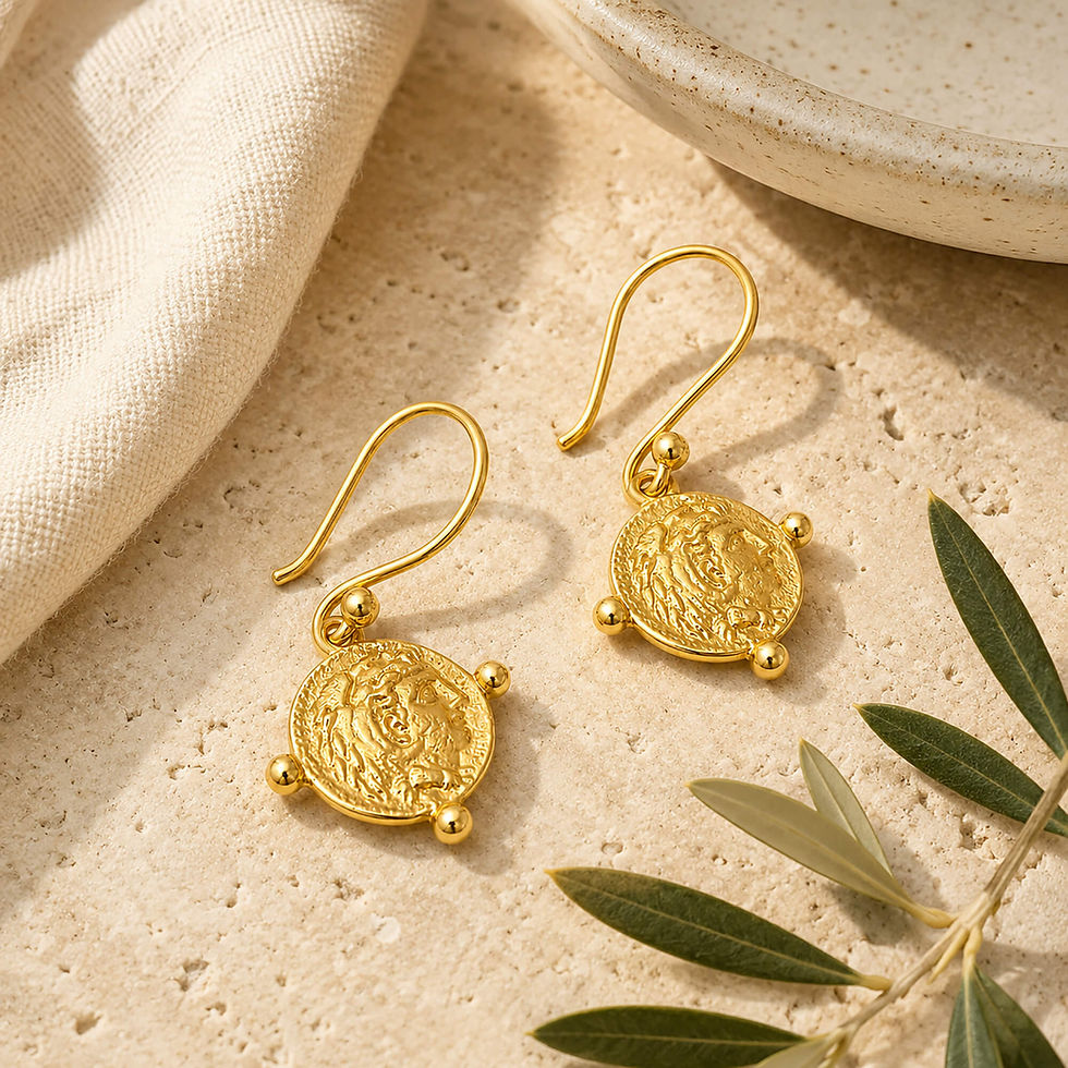 Exquisite Alexander The Great Coin Earrings - A Timeless Tribute to Ancient Greece