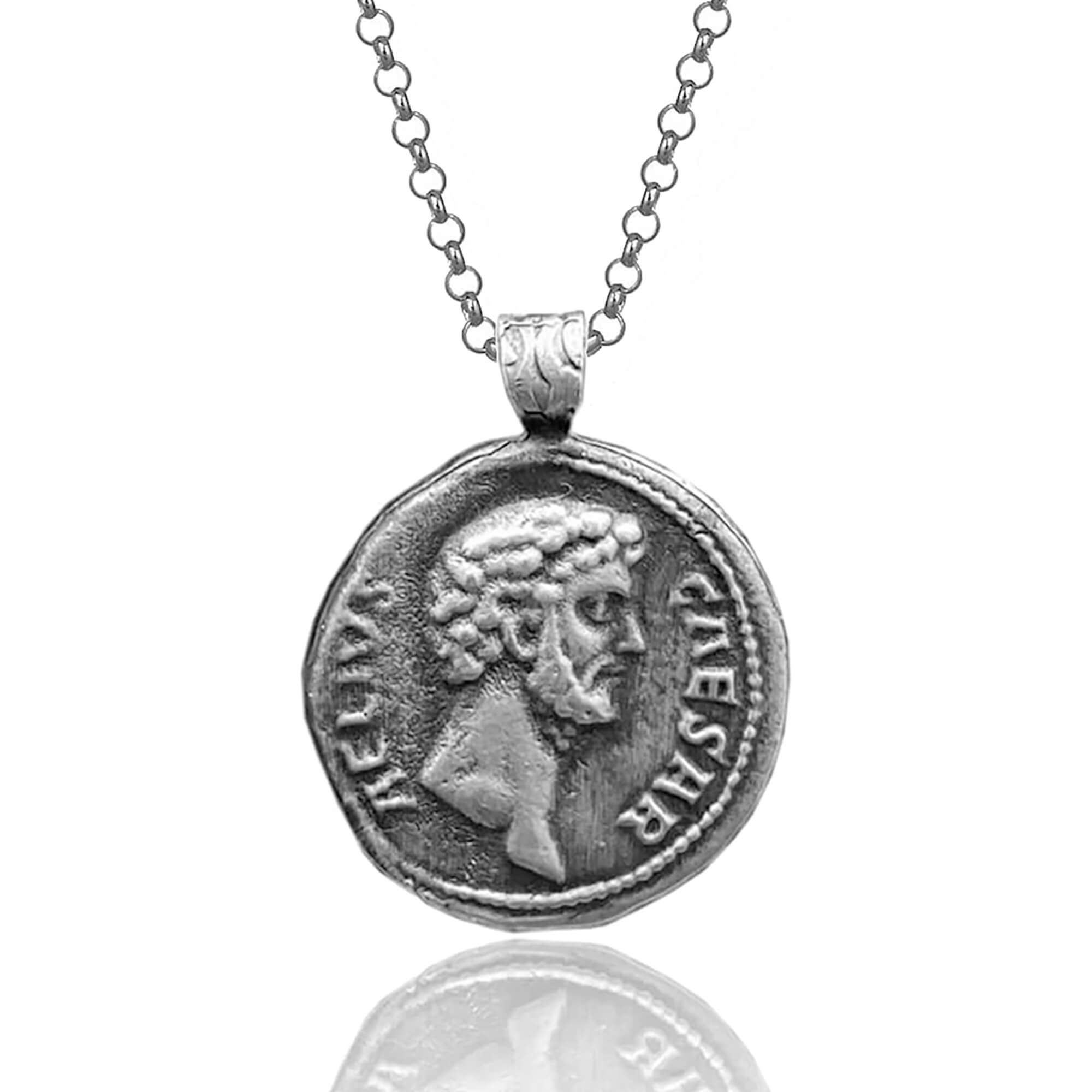 Marcus Aurelius Silver Coin Necklace — Museum-Inspired Roman Replica