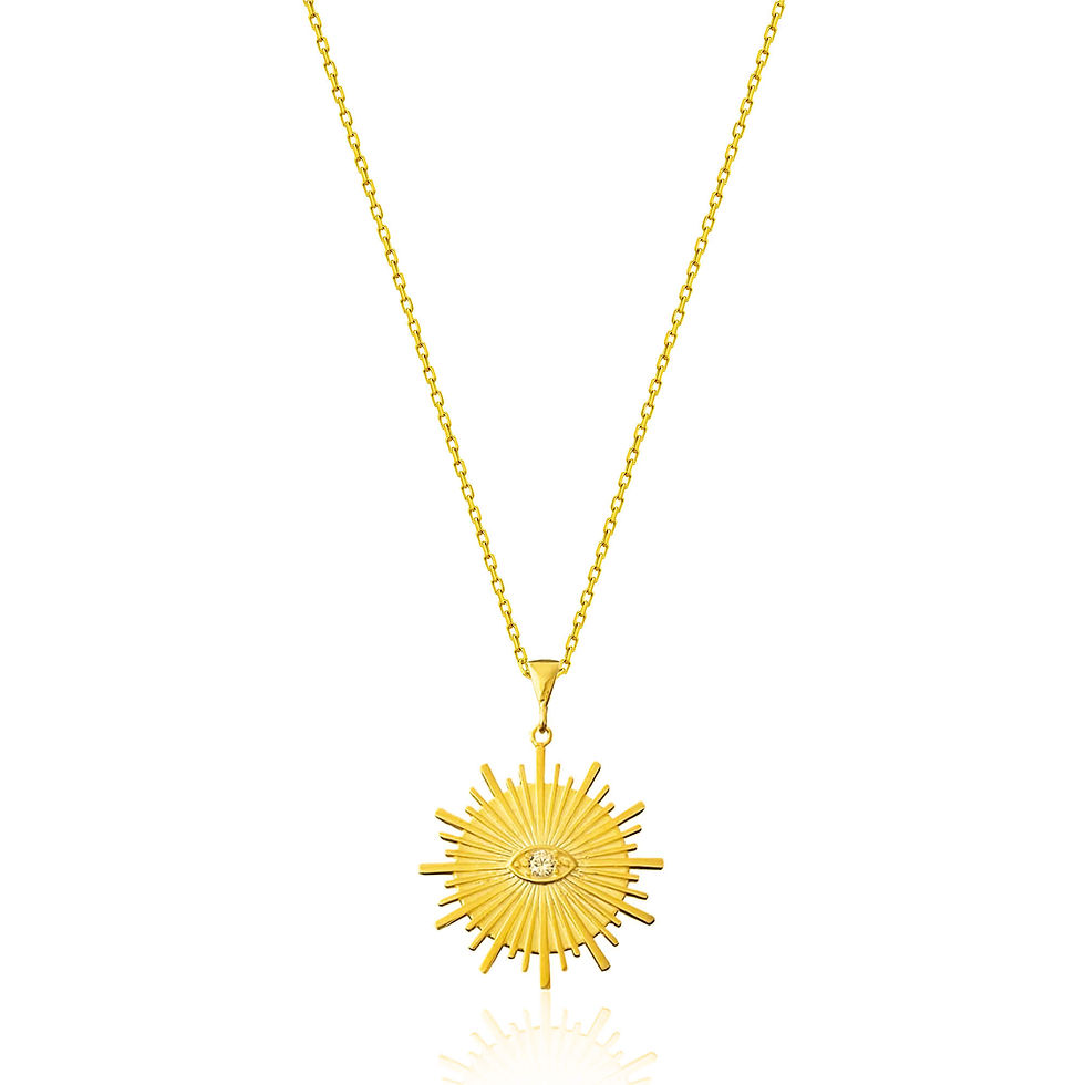 Silver Sun Necklace – Celestial Eye Pendant
