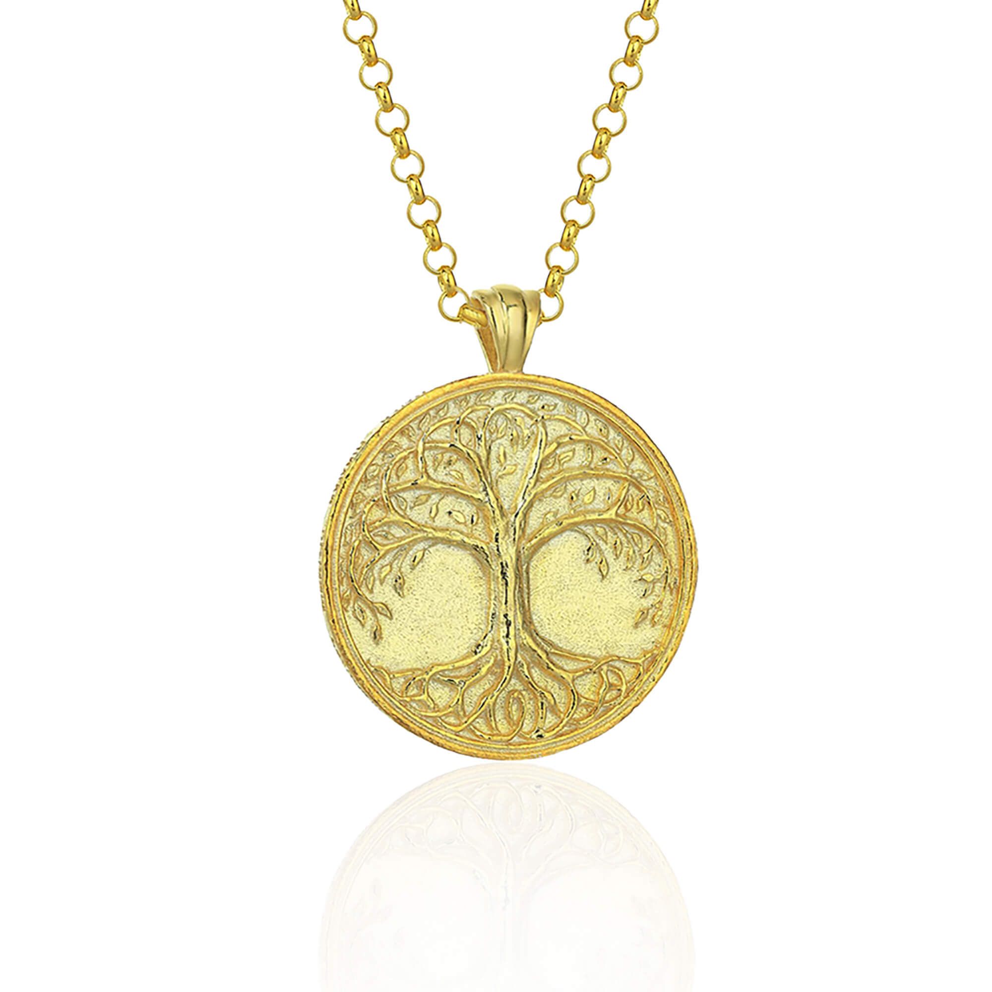 Yggdrasil Silver Necklace – Norse Tree of Life Coin Pendant