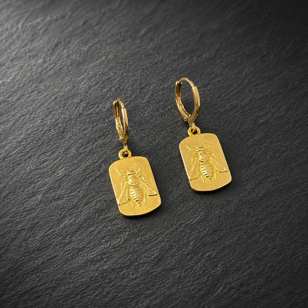 Ancient Bee Earrings – 925 Sterling Silver - Symbol of Abundance & Community
