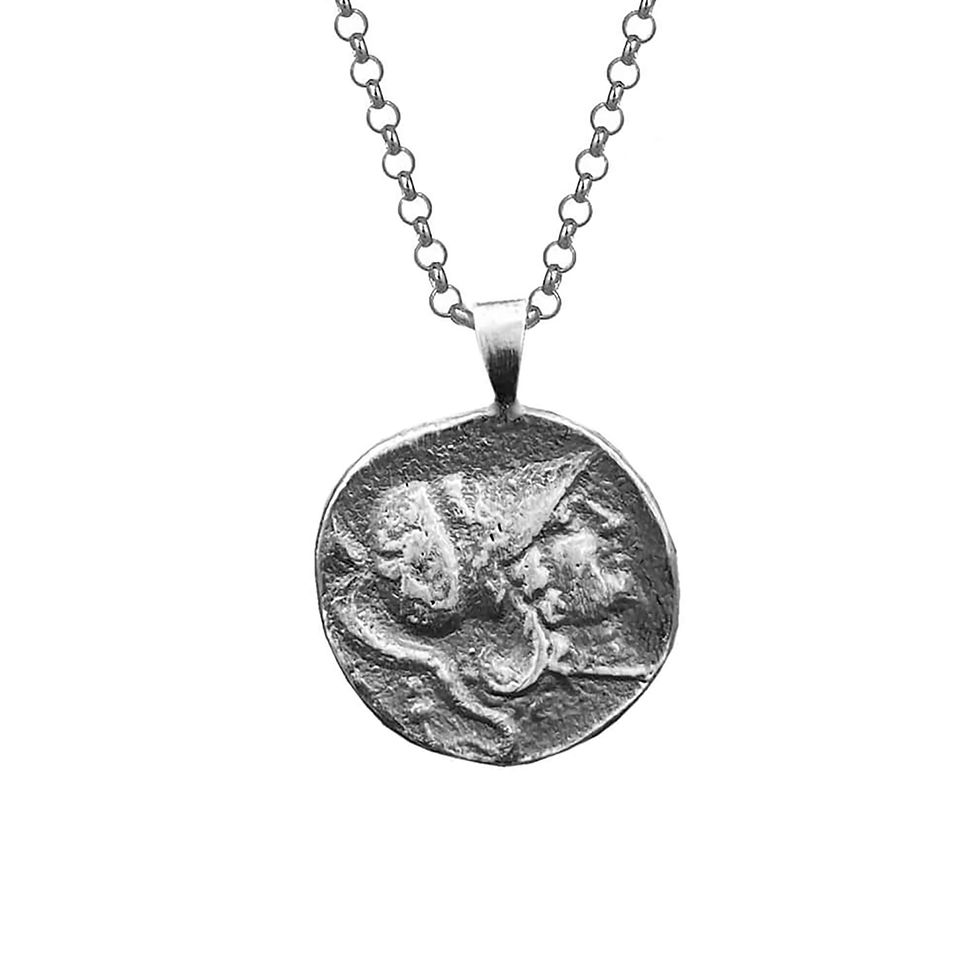 Athena ve Pegasus Gümüş Madalyon Kolye