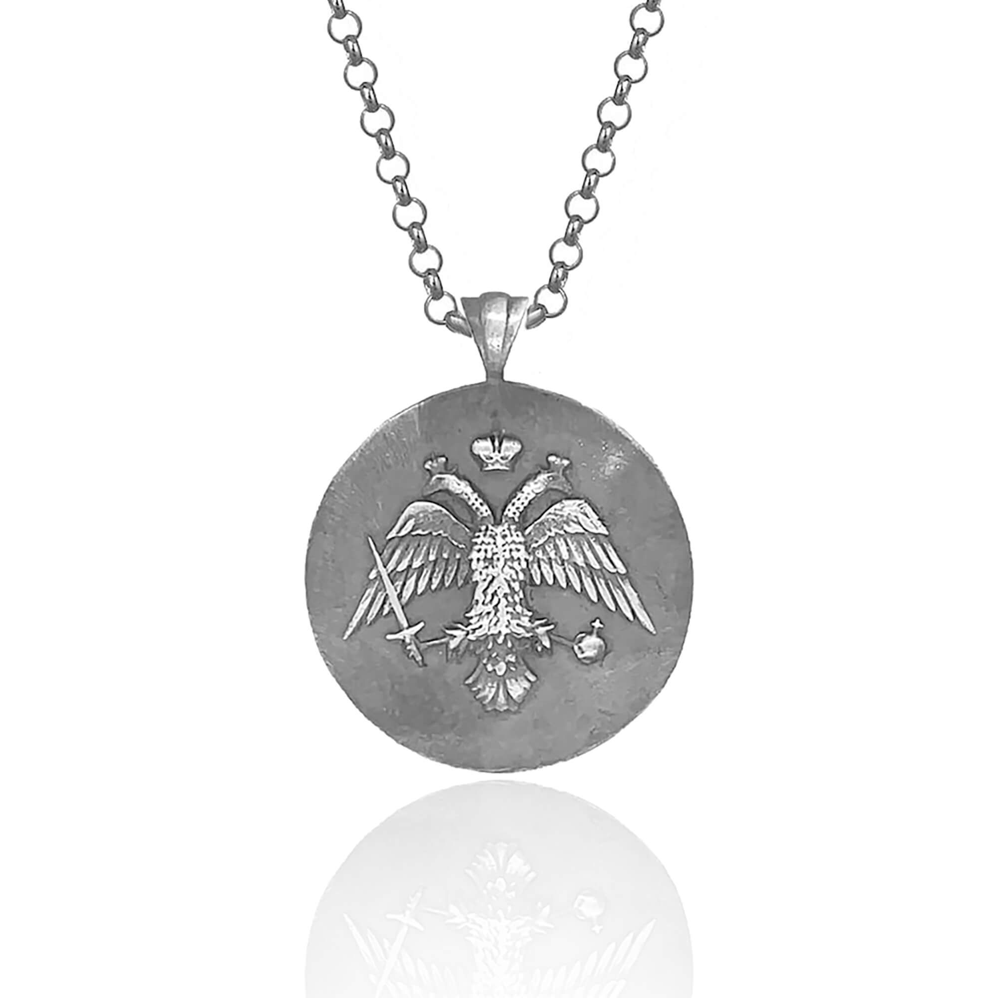 Double Headed Byzantine Eagle Necklace – Sterling Silver Heritage Pendant