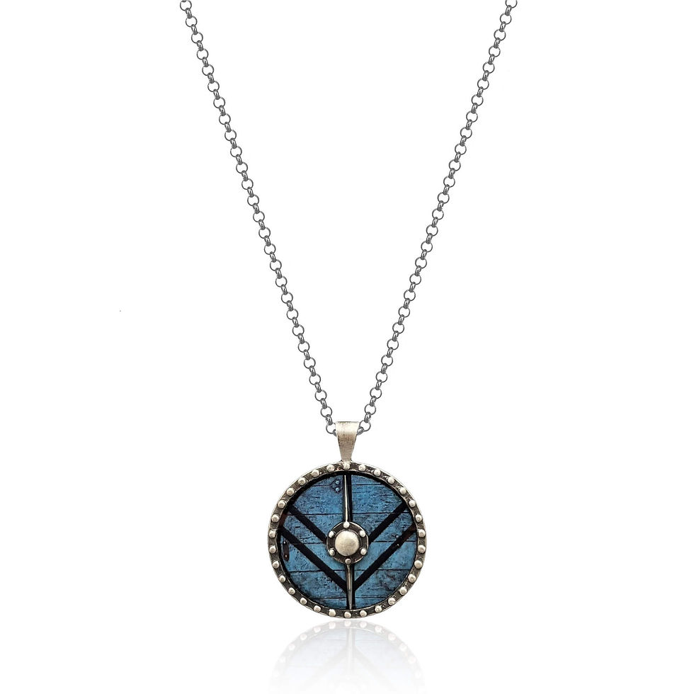 Thumbnail: shield-maiden-necklace-oxidized-silver-viking-strength-courage-full