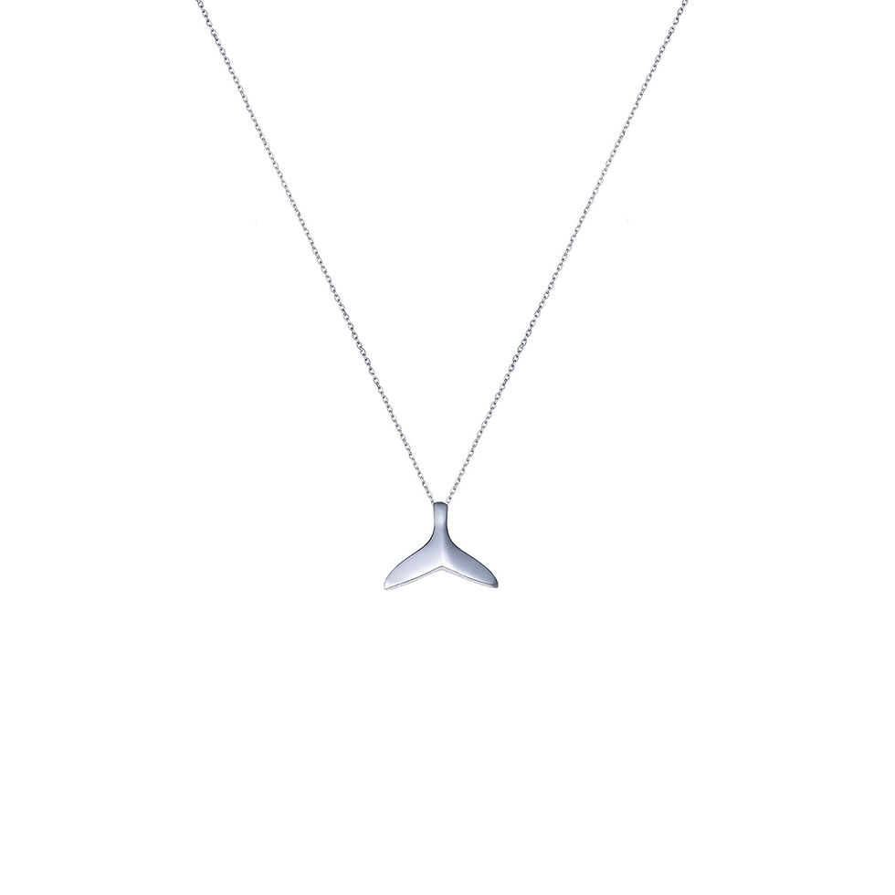 Whale Tail Silver Necklace – 925 Sterling Minimal Ocean Pendant