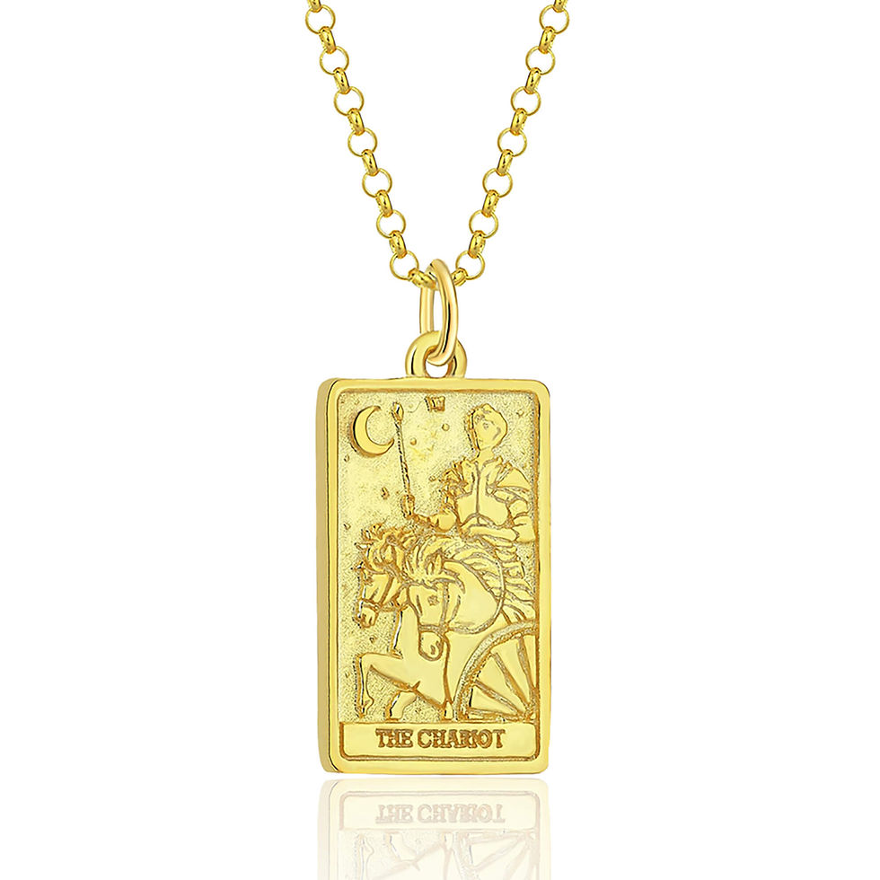 The Chariot Tarot Card Silver Necklace