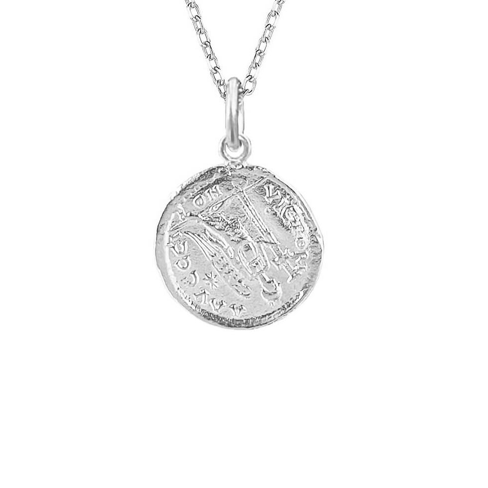 Thumbnail: Byzantine Silver Coin Necklace – Justinian I Solidus Replica
