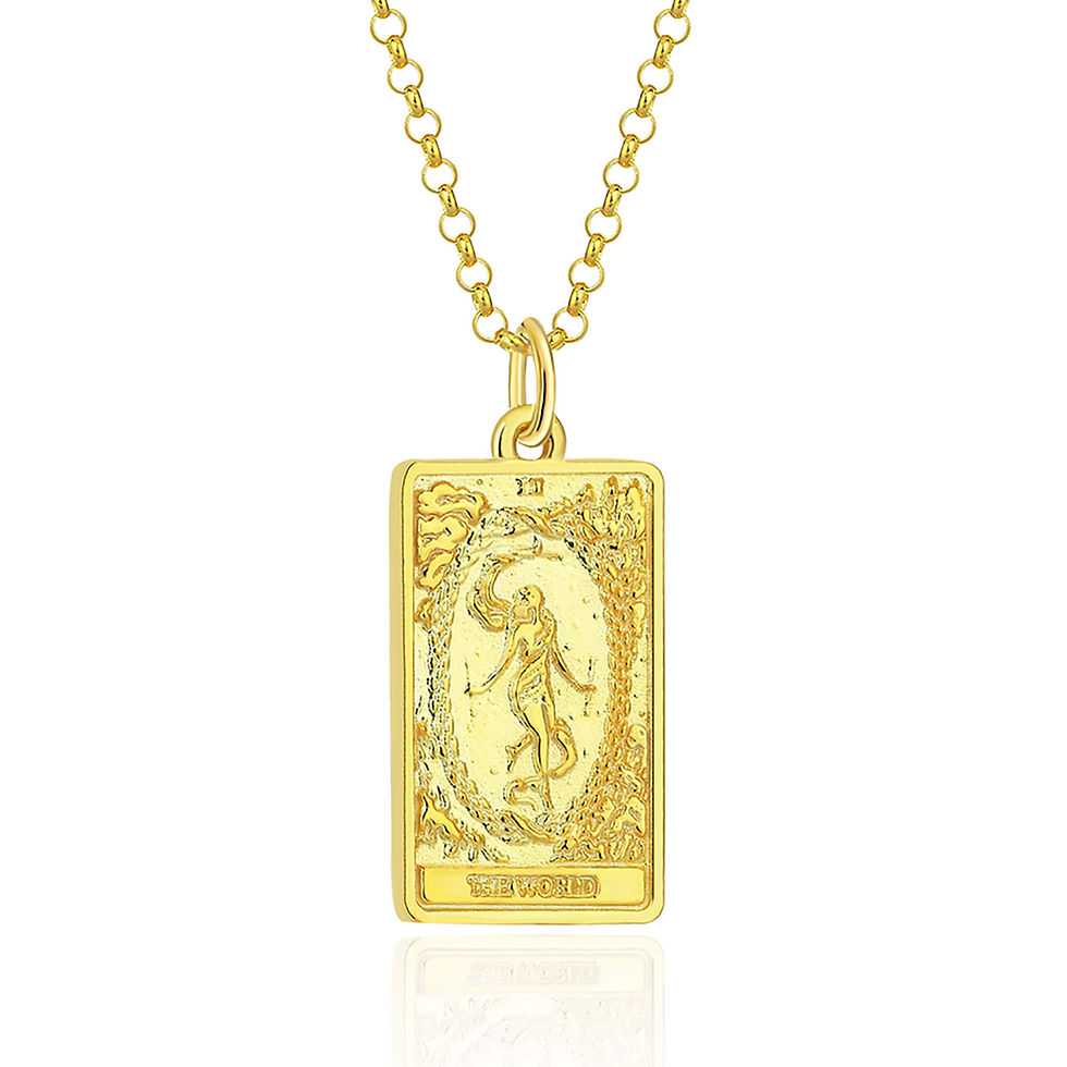 Dünya Tarot Kartı Gümüş Kolye