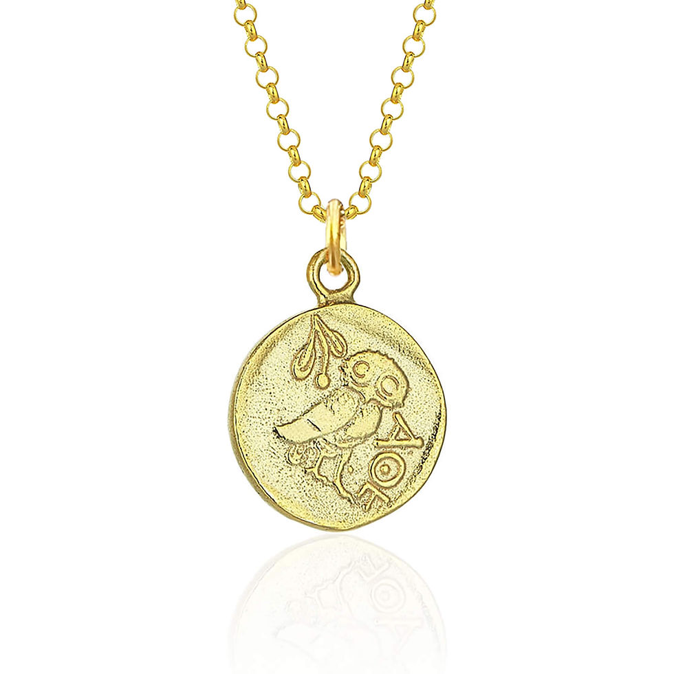 Athena and Owl Silver Coin Necklace | Museum Quality Replica of an Ancient Greek