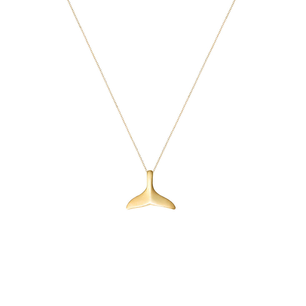 Küçük resim: Gümüş Balina Kuyruğu Kolye - Büyük