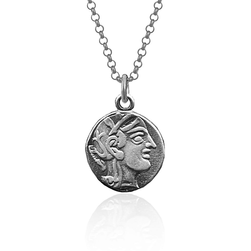Thumbnail: Athena and Owl Silver Coin Necklace | Museum Quality Replica of an Ancient Greek