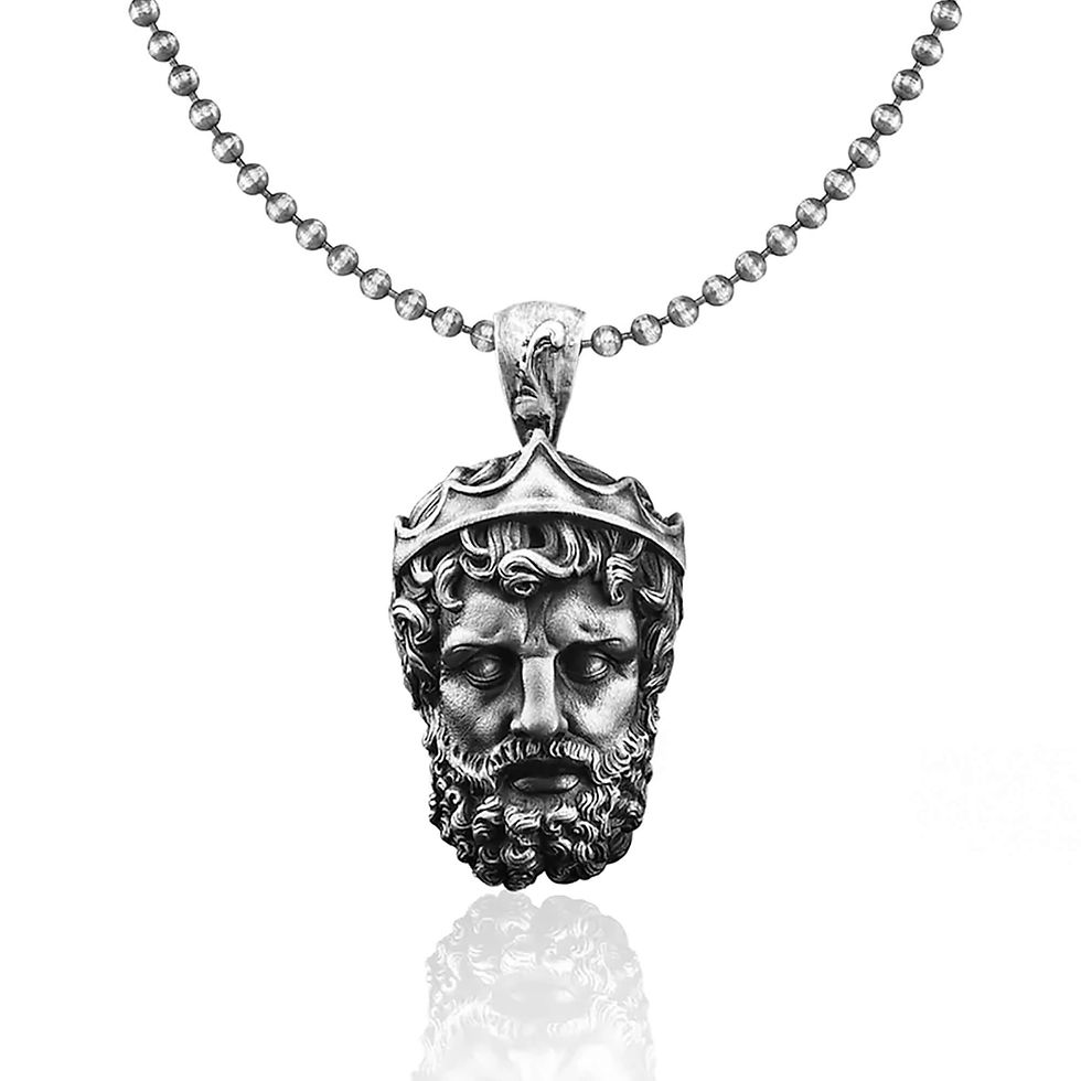 Poseidon Silver Necklace – Greek God of the Sea Pendant