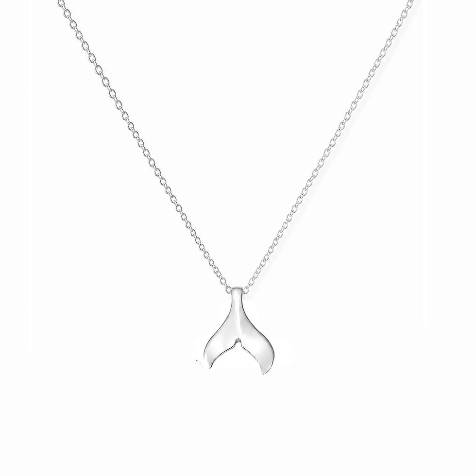 Mermaid Tail Silver Necklace – 925 Sterling Minimal Ocean Pendant