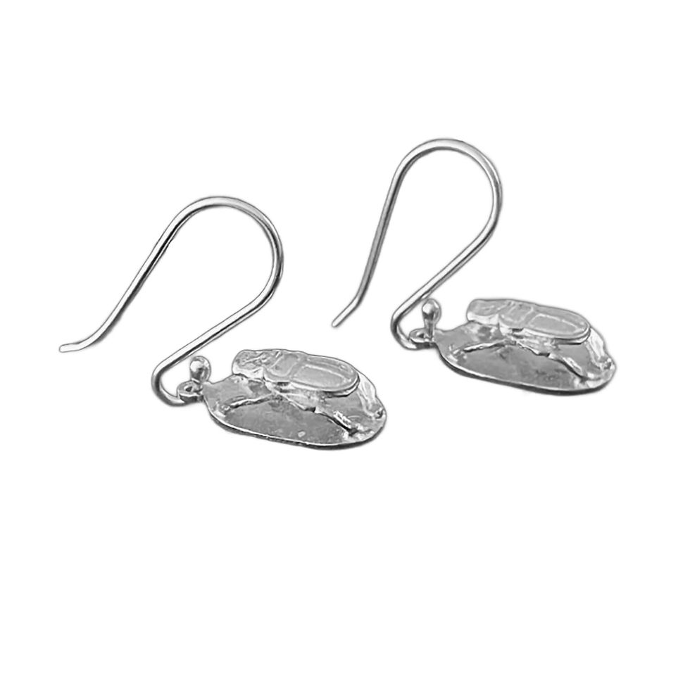 Silver Scarab Earrings – A Symbol of Renewal and Transformation