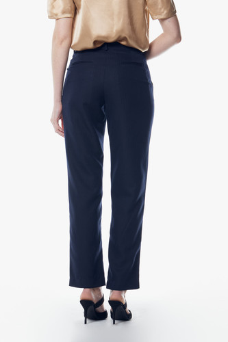 Italian Wool Skinny Pants in Navy Blue | ZXS Shop