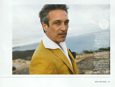 Blue Labyrinth Silk Pocket Square Featured in The Rake