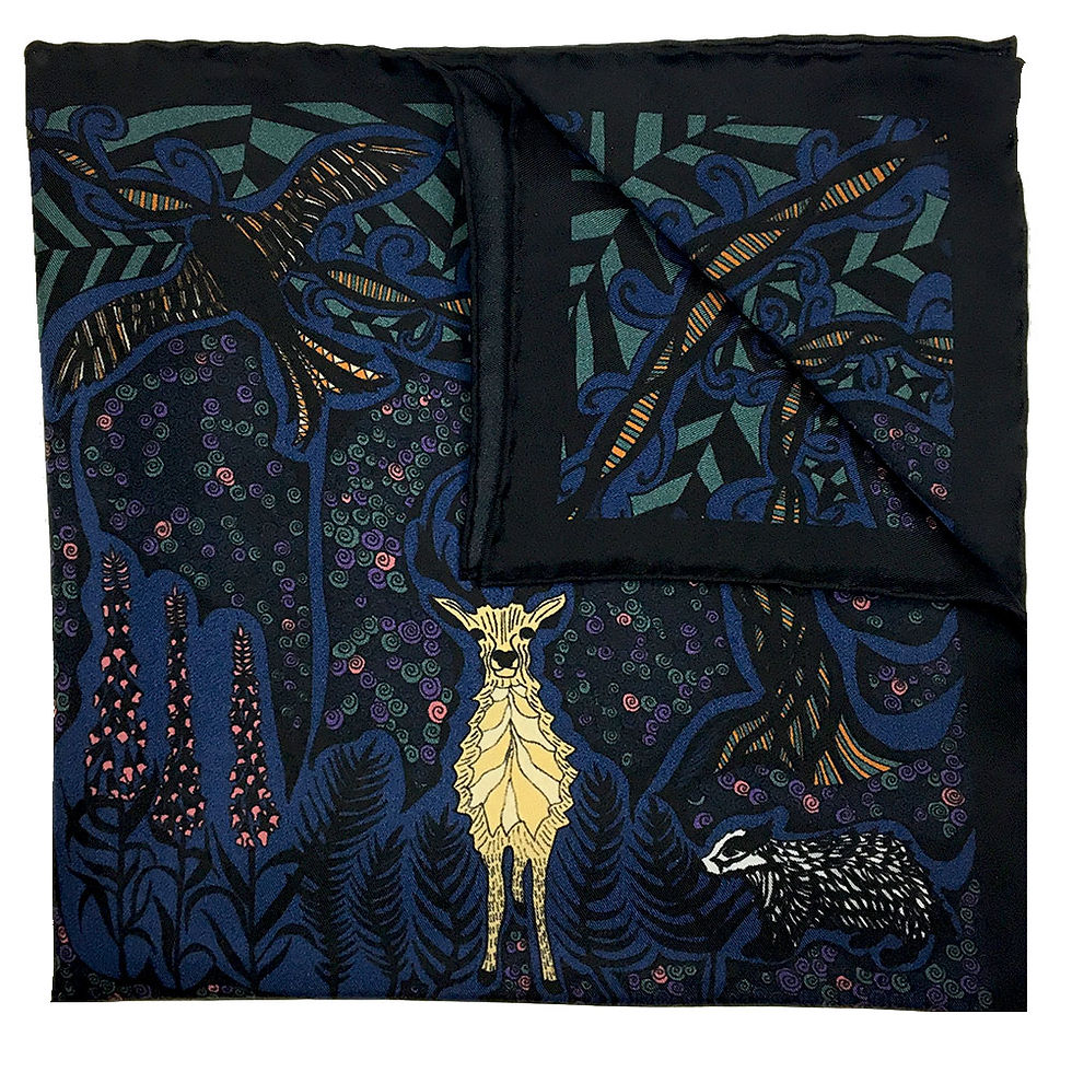 product shot of silk pocket square folded