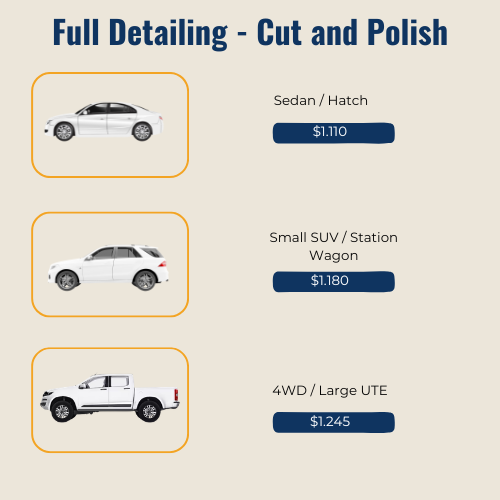 Full detailing cut and polish service package interior and exterior cleaning