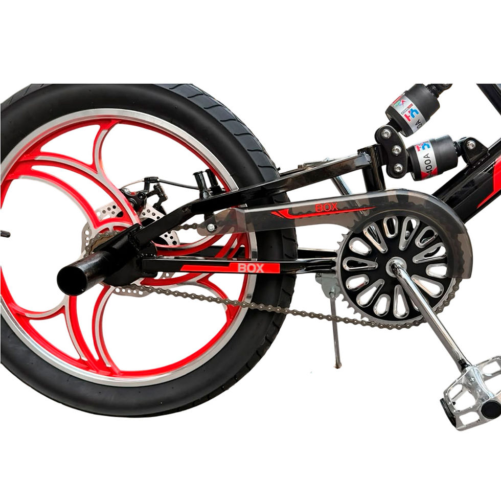 Miniatura: Bicicleta BMX Con Triple Suspensión Aro 20 - Negro con rojo
