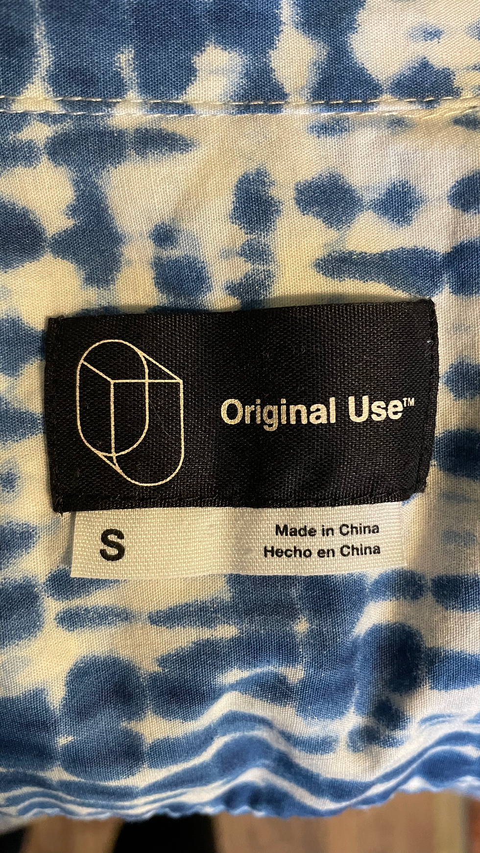 Thumbnail: 🍃"Original Use" blue tie-dye men’s dress shirt