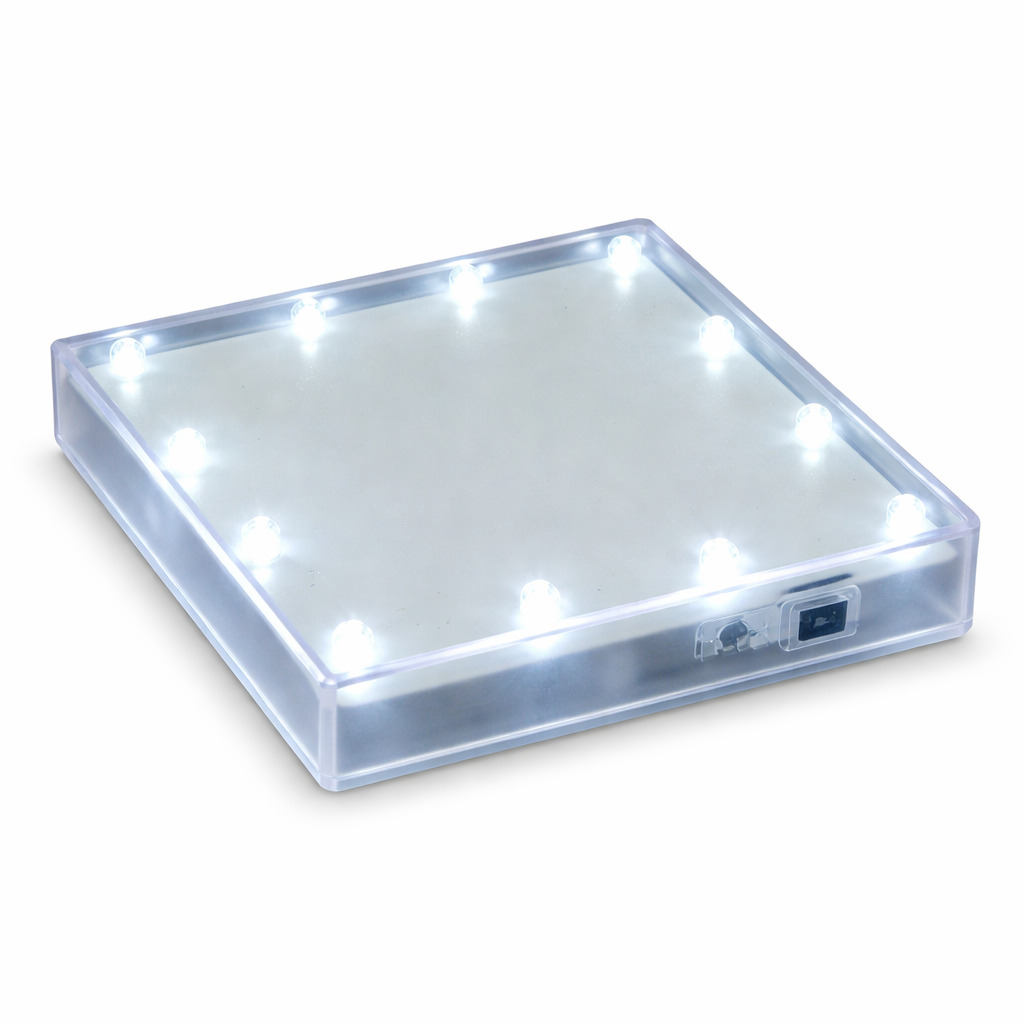 Light Plate 5" Square-16 LED Light battery powered pedestal base-Eiffel Tower