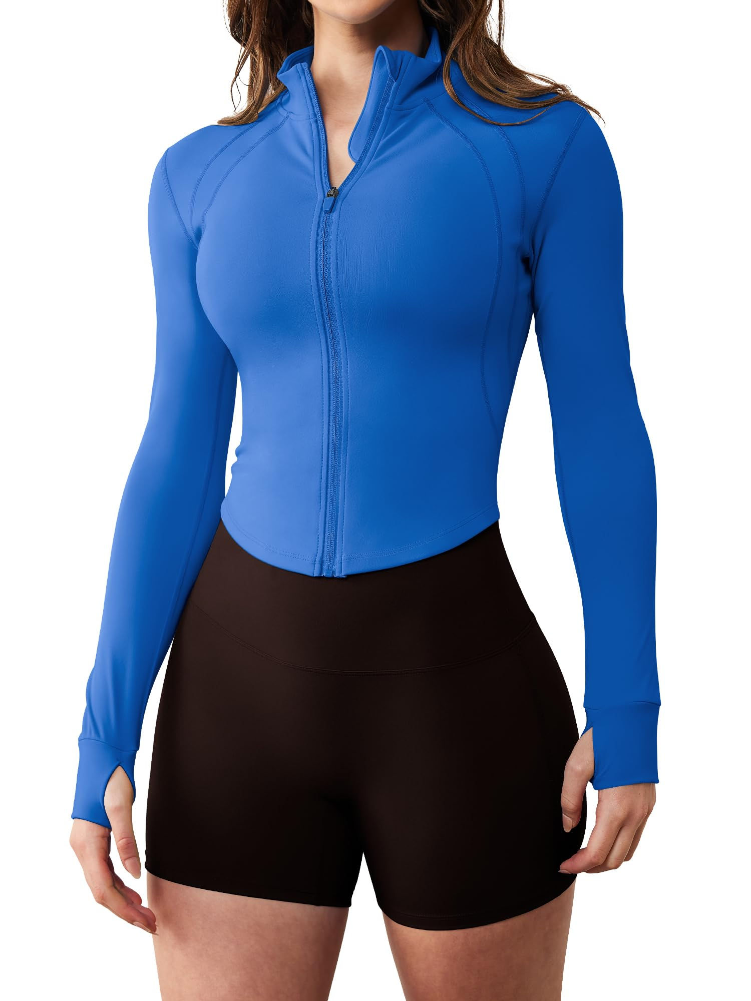 GYM RAINBOW Womens Zip Up Athletic Jacket Lightweight Contour Fit Gym Fitness Wo