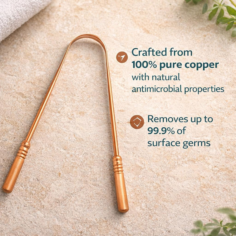 Thumbnail: Copper Tongue Scraper with Case