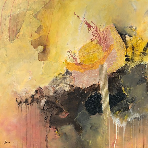 Série COULEURS -JAUNE.2 - 100X100 - technique mixte.jpeg