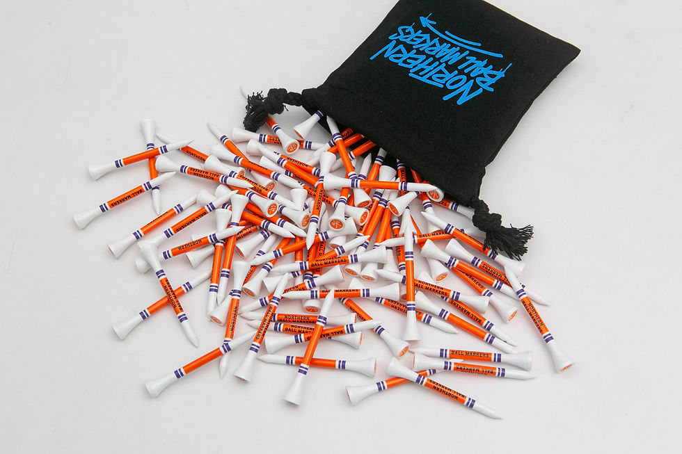 Thumbnail: White, Orange 'n' Purple // NBM Golf Tees