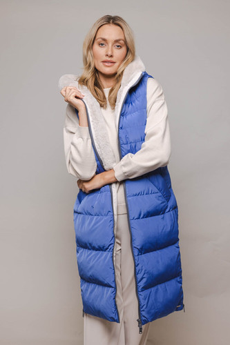 Rino Pelle Nicci Long Padded Waistcoat with Faux Fur colours