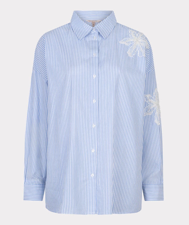 Thumbnail: Esqualo Blouse Striped Flower Patch