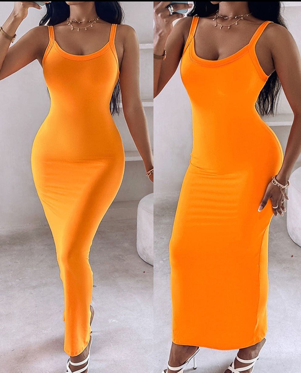 Thumbnail: "So Sexy" Orange Maxi Dress #6640