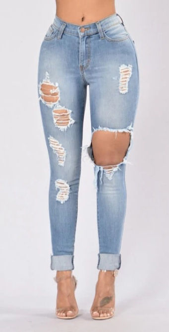 #H001 Elite Cuffed Ankle Jeans