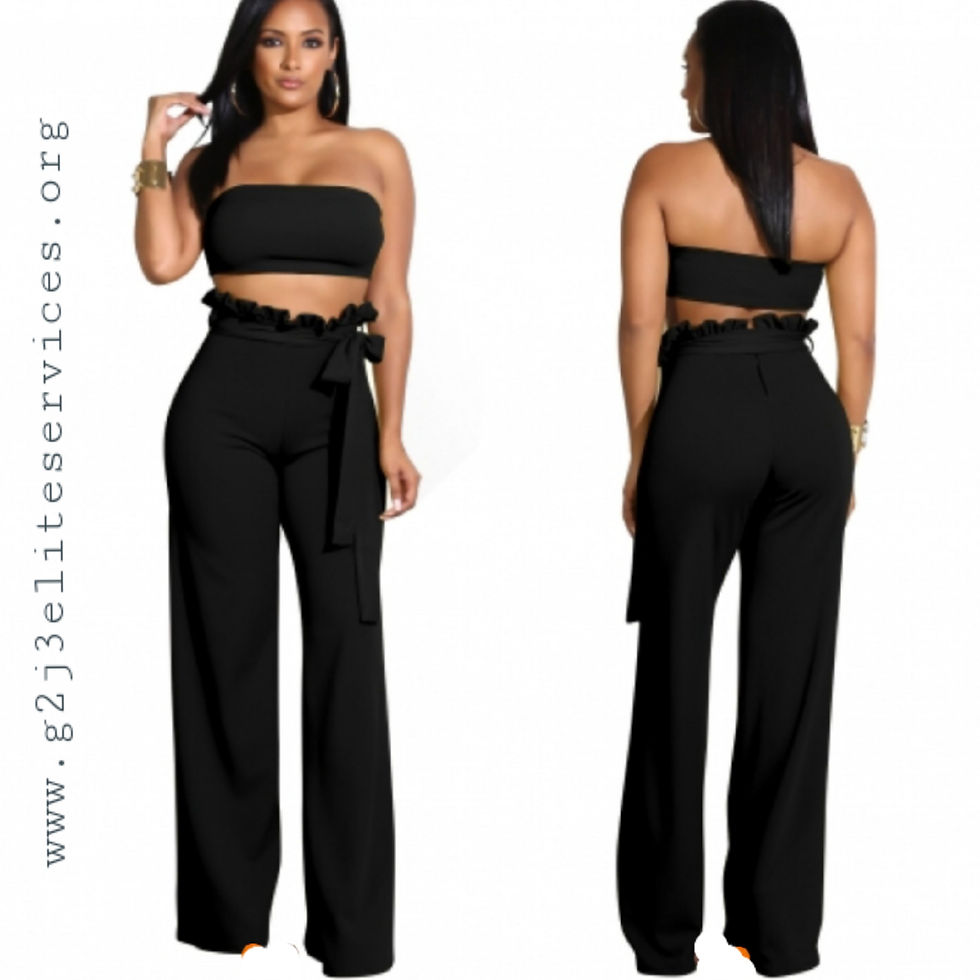 Black Tulip Pants Set #2320