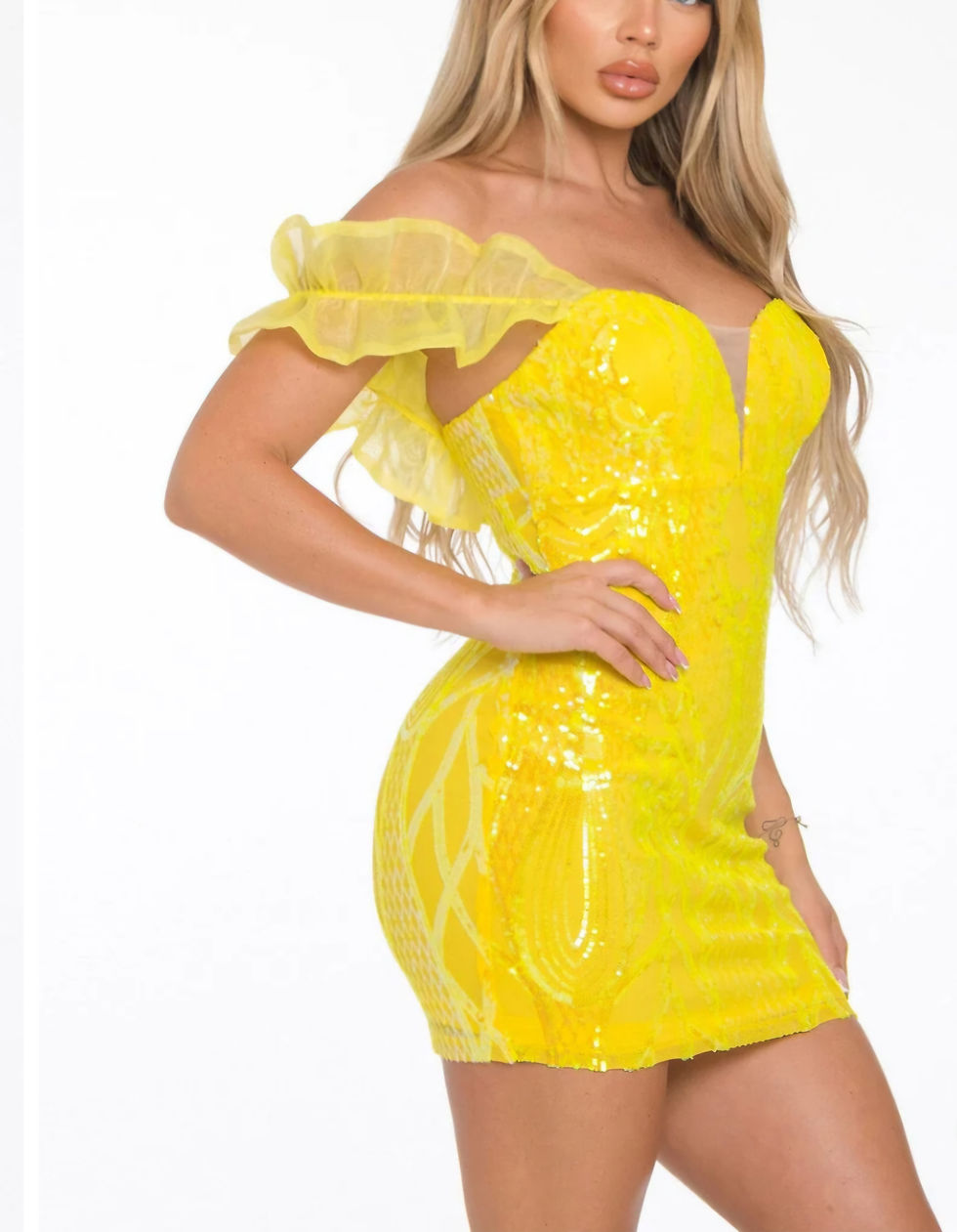 Thumbnail: Yellow Sequin Dress #1107