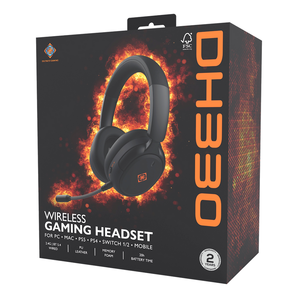 Thumbnail: DH330 Wireless Gaming Headset with 2.4G+BT+Wired Connection, black