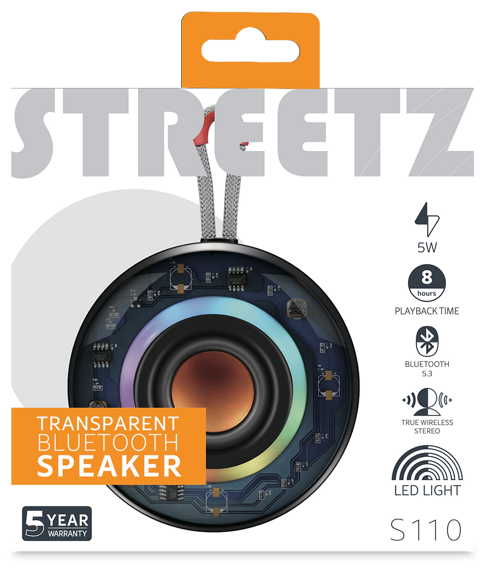 Thumbnail: Transparent bluetooth speaker with TWS and LED light effects, 5 W